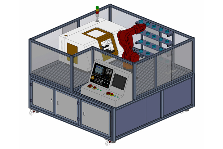 工業(yè)機(jī)器人上下料數(shù)控車床實訓(xùn)系統(tǒng)